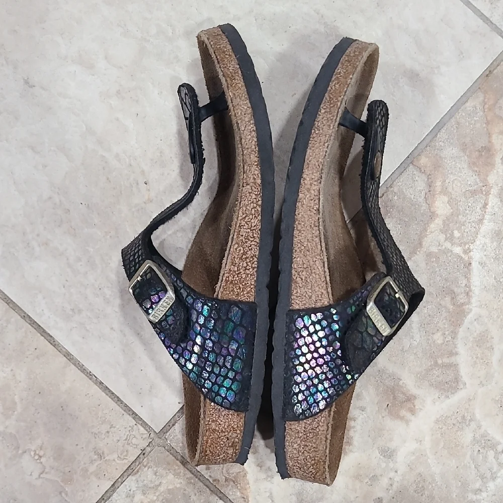 Birkenstock Black and Iridescent Sandals